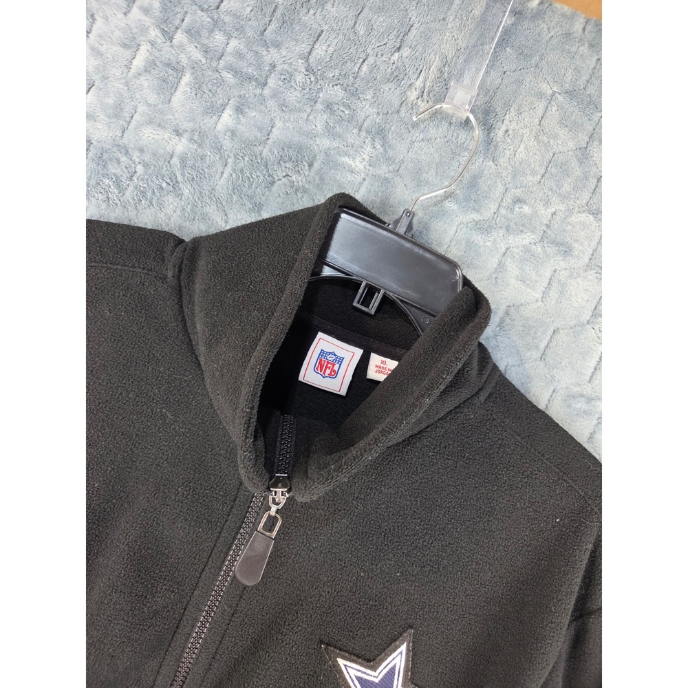 NFL Dallas Cowboys Fleece Jacket Mens XL Black Full Zip Sports Illustrated Star